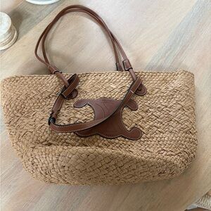 Brown Woven Tote Bag